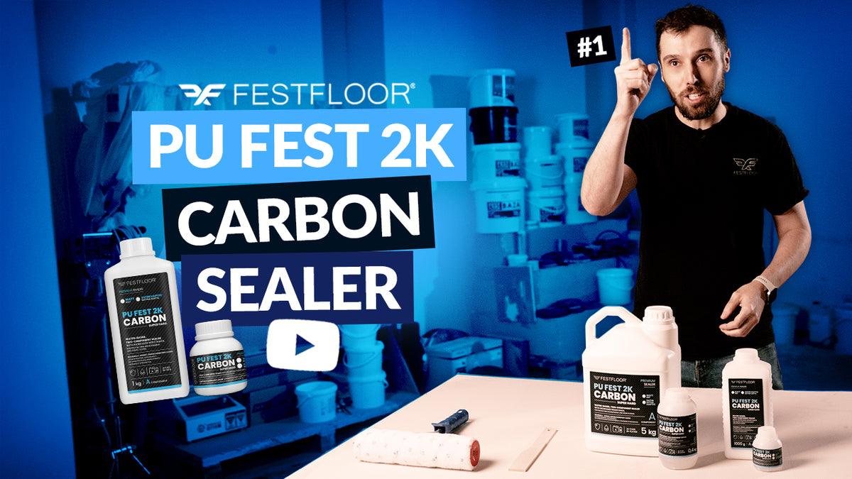 Which sealer for microcement? PU FEST 2K CARBON – properties, mixing, application
